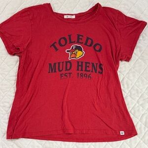 47 Women's Red Toledo Mud Hens Tee